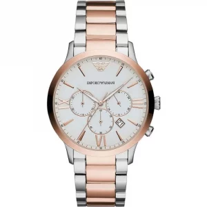 Emporio Armani Eleganter zweifarbiger Zeitmesser für Männer