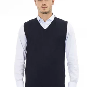 Alpha Studio Blaue Viskose Herren Jacke