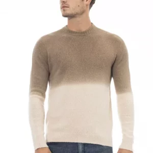 Alpha Studio Beige Alpaka Männer Pullover
