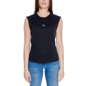 Calvin Klein Jeans Schwarzes T-Shirt aus Baumwolle
