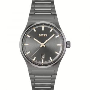 Hugo Boss Graue Uhr aus Edelstahl