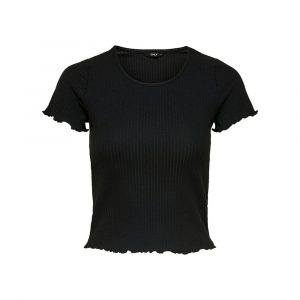 Only Schwarzes Polyester T-Shirt