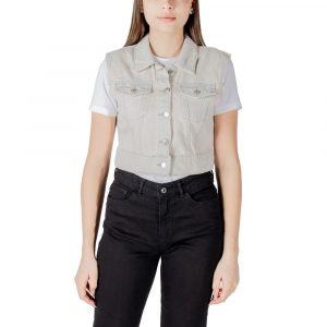 Only Hellblaue Baumwolle Sleveless Jacke