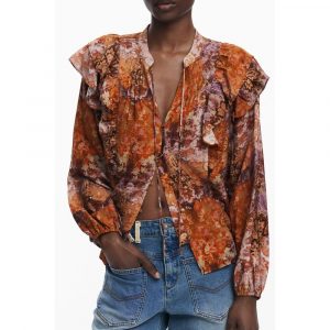 Desigual Orange Viskose Frauen Shirt