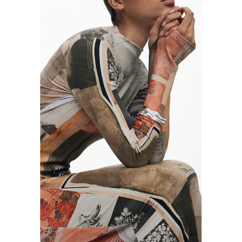 Desigual Beige Viskose Frauen Kleid – Bild 3