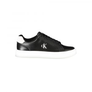 Calvin Klein Schwarzes Leder Herren Sneaker