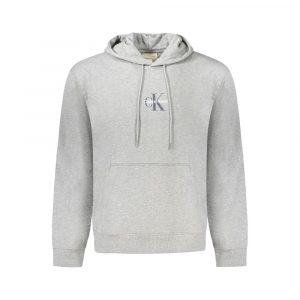 Calvin Klein Grauer Herren-Kapuzenpullover aus Baumwolle