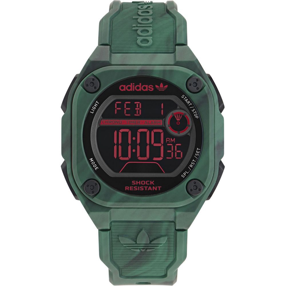 Adidas Grüne Synthetik Digitaluhr