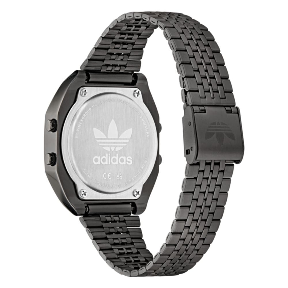 Adidas Schwarze Edelstahl-Digitaluhr – Bild 3