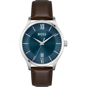 Hugo Boss Braune Leder-Dress-Watch
