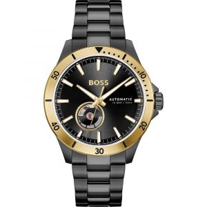 Hugo Boss Schwarze Edelstahl-Dress-Watch
