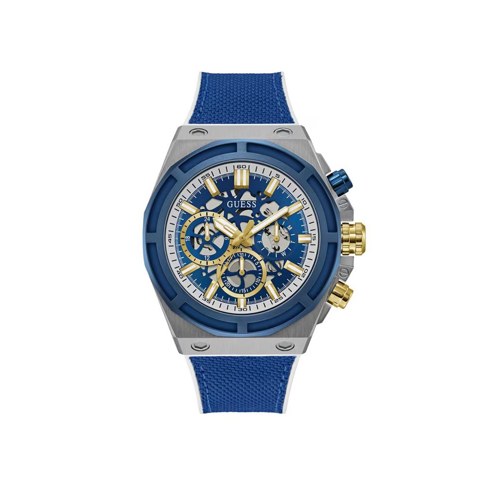Guess Sportliche blaue Quarzuhr