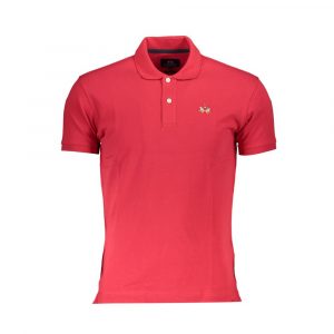 La Martina Rotes Baumwoll-Poloshirt für Männer