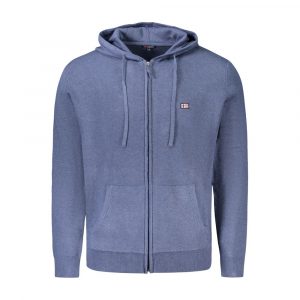 Norway 1963 Blaue Polyamid-Strickjacke für Männer