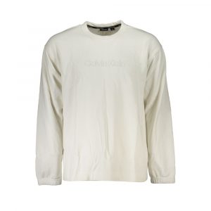 Calvin Klein Eleganter Pullover mit Rundhalsausschnitt und gebürstetem Logo