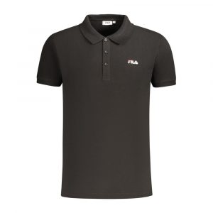 Fila Schwarzes Baumwoll-Poloshirt für Männer