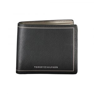 Tommy Hilfiger Schwarzes Leder Portemonnaie