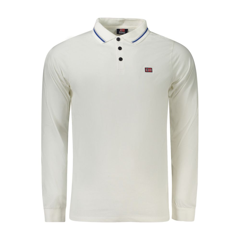 Norway 1963 Weißes Baumwoll-Poloshirt für Männer