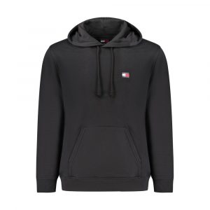 Tommy Hilfiger "Schwarzer Baumwollpullover für Männer mit zentraler Tasche"