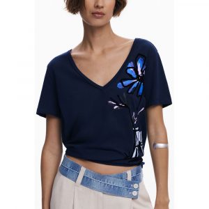 Desigual T-Shirt aus blauer Baumwolle für Frauen