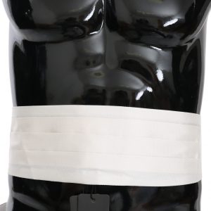 Dolce & Gabbana Weißer Herren Taillengürtel 100% Seide Kummerbund