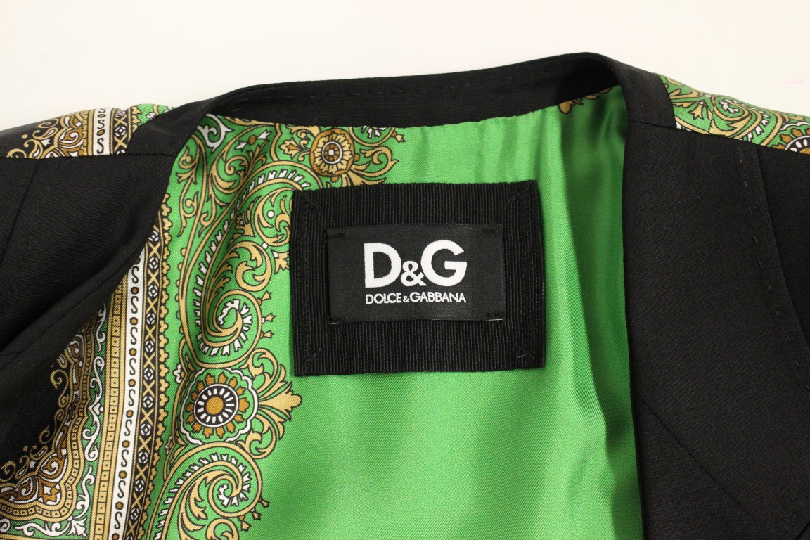 Dolce & Gabbana Schwarze Seidenschal-Blazerjacke – Bild 8