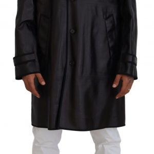 Dolce & Gabbana Schwarzer Trench-Parka mit Kapuze Baumwolljacke