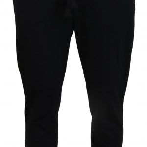 Dolce & Gabbana Schwarze Herren Sport Wolle Sweatpants Hosen