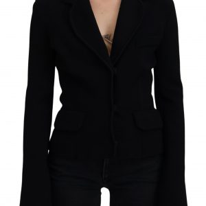 Dolce & Gabbana Schwarze Strickjacke mit Knöpfen Blazer Viskose Jacke