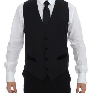 Dolce & Gabbana Schwarze Wolle Formal Dress Vest Gilet Weste