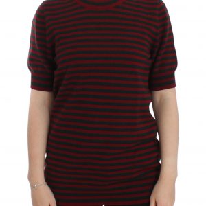 Dolce & Gabbana Rotgrauer Kaschmir-Kurzarmpullover