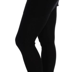 Dolce & Gabbana Schwarze Kaschmir-Seiden-Stretchstrumpfhose Strümpfe