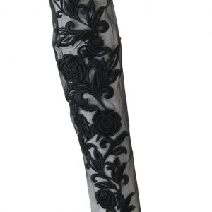 Dolce & Gabbana Schwarze floral bestickte Socken Stiefel