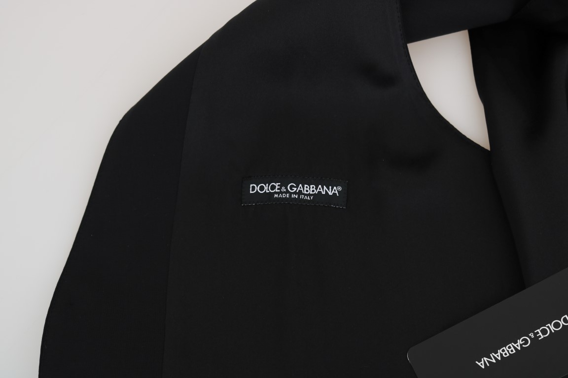 Dolce & Gabbana Schwarze Seidenweste aus Wolle – Bild 6